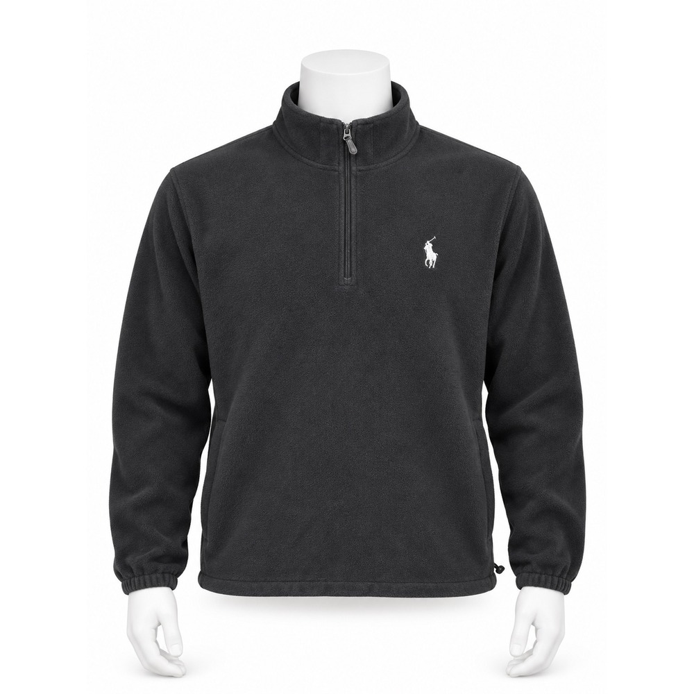Polo Golf Ralph Lauren Mens XL Black Fleece Quarter Zip Pullover Pony Logo